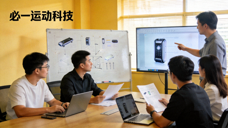 必一运动科技团队协作讨论产品开发